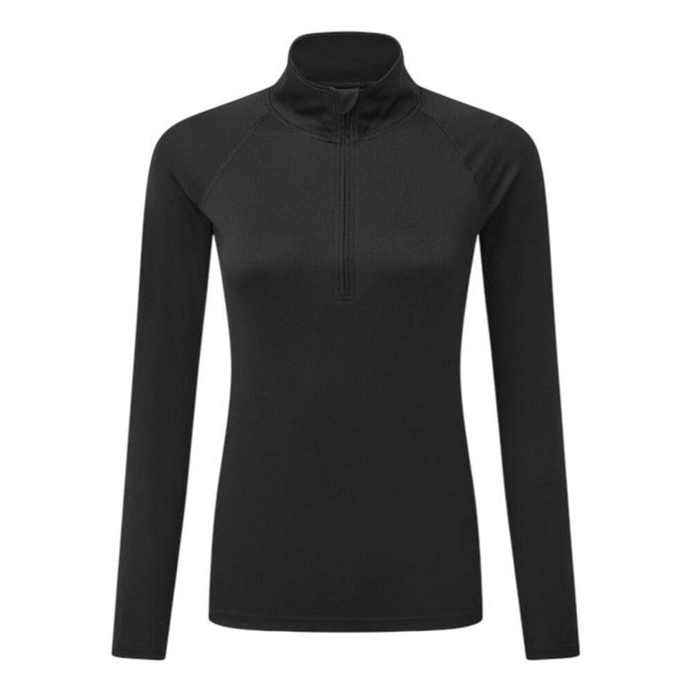 TriDri Womens/Ladies Long Sleeve Performance Quarter Zip Top / Black